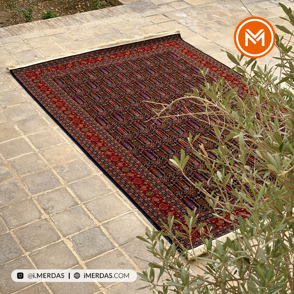 فرش گبه کد 1003 قشقایی زمینه سرمه ای